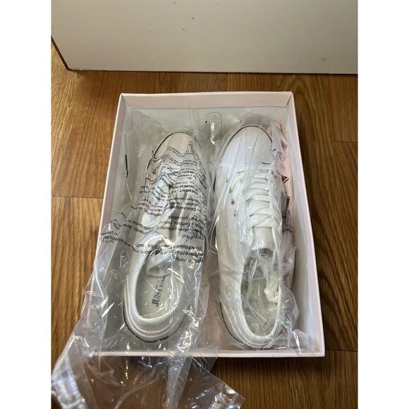JustFab Shoes Womens Size 11 White All Chill Canvas Low Top Lace Up Sneakers - Picture 2 of 9